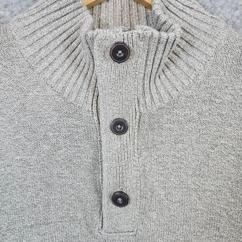 American Eagle Outfitters Men's Beige‎ Sweater Size M Athletic Fit Zip/Button